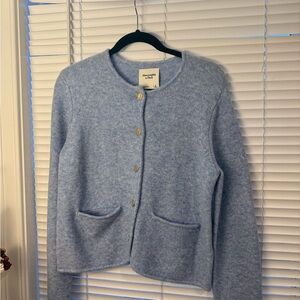 Abercrombie & Fitch Light Blue Cardigan with Gold Buttons